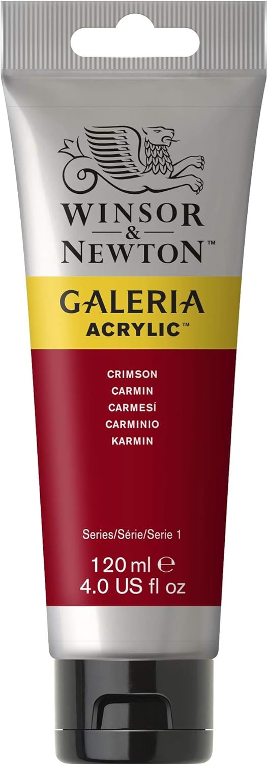 Winsor & Newton 120ml Galeria Acrylic Paint - Crimson, 120 ml (Pack of 1)