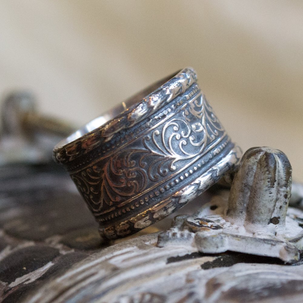Unisex unique wedding band men and women's