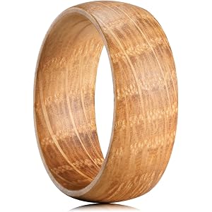 King Will 8mm Mens Wood Rings Natural Wooden Wedding Bands Lightweight | 8mm, Wood inlay, Comfort Fit, Everyday Wear
