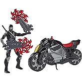 G. I. Joe Snake Eyes: G.I. Joe Origins Snake Eyes with Stealth Cycle Figure and Vehicle with Ninja Spin Attack Feature, Toys for Kids Ages 4 and Up