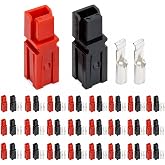 BlueStars 30-Pack Powerpole Connectors AWG 12-16 600V 30A | Quick disconnect assortment kit with red, black and silver housings, heavy duty contacts, AWG 12-16, rated 600V 30A.