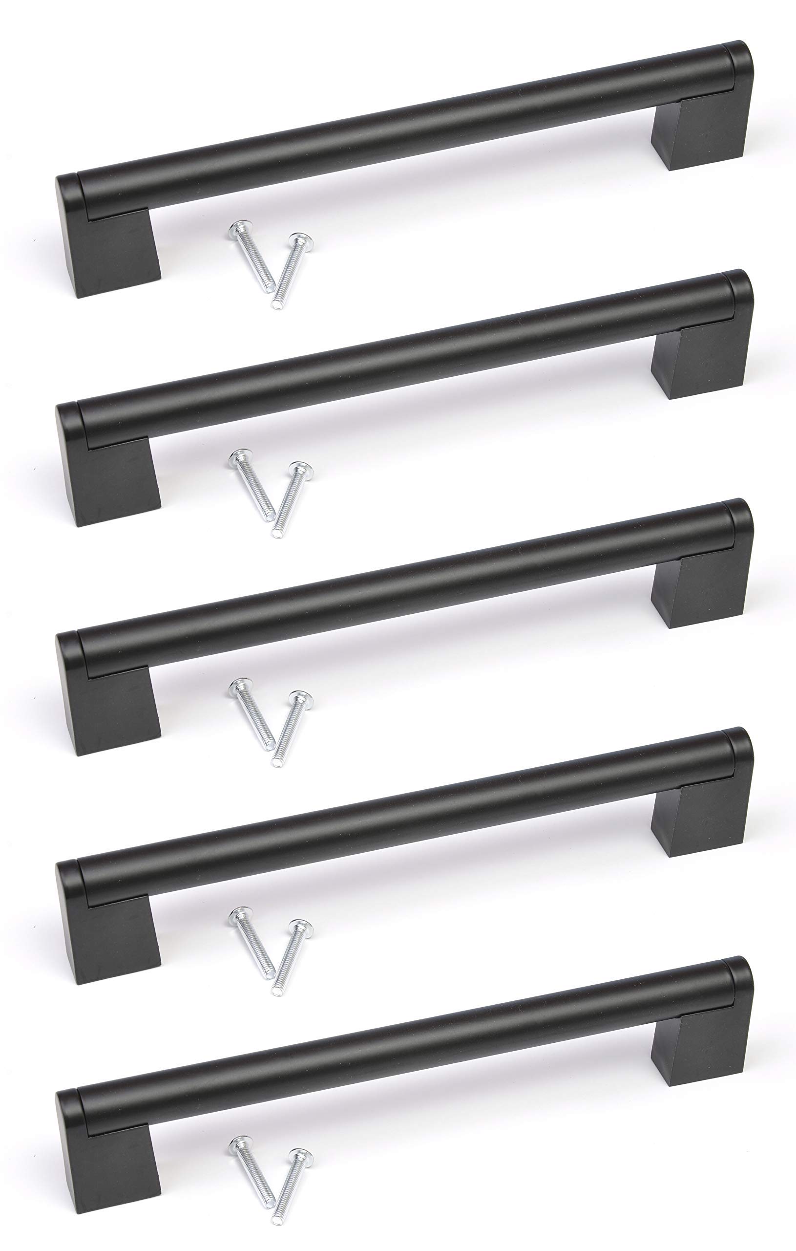 BSM Marketing Black Kitchen Cupboard Cabinet Boss Bar Door Handle Knob (5, 128mm)