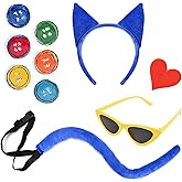 Vividsun Cat Ears Headband and Tail Set Cat Costume for Halloween Cosplay Book Day Dress Up Party