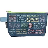 The Unemployed Philosophers Guild Shakespearean Insults Bag - 9" Canvas Zipper Shakespeare Themed Pouch for Pencils, Tools, Cosmetics, Toiletries and More