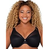 Curvy Couture Womens Sheer Mesh Plunge T-Shirt Bra