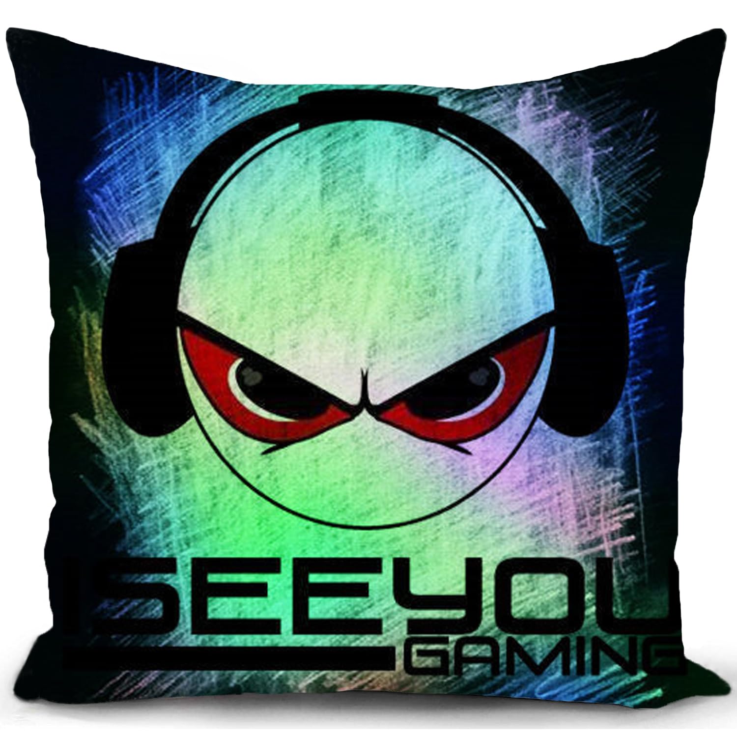 HUASHUZI Cushion Cover Gaming Accessories Gitfs for Boys Gamer Room Bedroom I See You Gaming Throw Pillow Case Gamer Lovers Decor for Home Livingroom Couch Bed Sofa 18"x18" — image 1