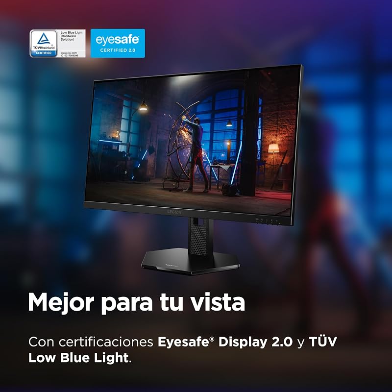 Legion 27Q-10 - Monitor Gaming QHD 27" (IPS, 240 Hz, 0.5 ms, 16:9, HDMI 2.1 - DP 1.4, NVIDIA G-Sync, AMD FreeSync Premium, VESA Adaptive Sync, Ajuste Inclinación/Altura/Pivote/Giro) Negro