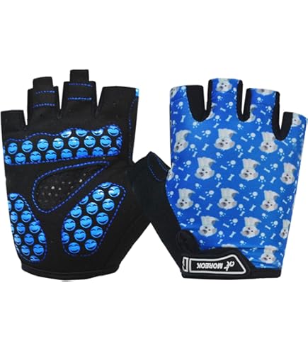 3 Pairs Kids Half Finger Gloves Sport Gloves Non-Slip Gel Gloves For