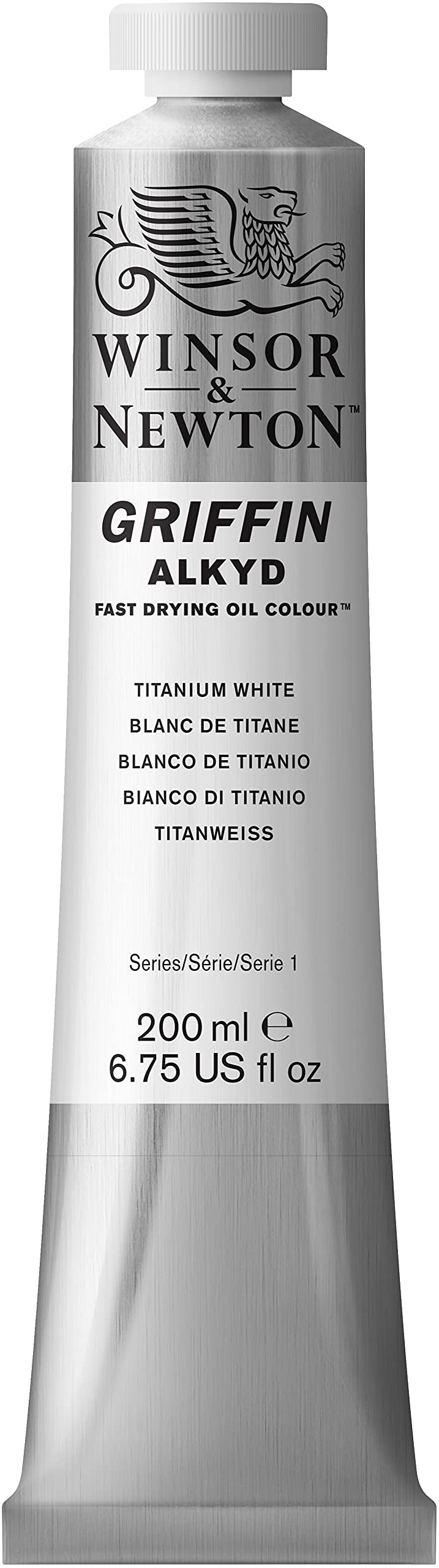 Photo 1 of Winsor & Newton Griffin Alkyd Fast Drying Oil Paint, 200ml (6.75-oz) tube, Titanium White