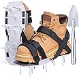 Ohuhu Metal Lawn Aerator Shoes, Upgraded Aluminum Aerating Shoe with 2.2" Durable Spikes, Free-Installation Spiked Sandals with Stainless Steel Shovel, One-Size-Fits-All for Yard Patio Garden Grass