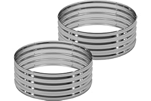 DIIYIV 2PCS 4x4x1FT Galvanized Raised Garden Bed Kit,Vegetable Boxes-Round Metal Flower Box,Large Planter Raised Beds Outdoor Garden for Planting,Fruit,Herb-Silver