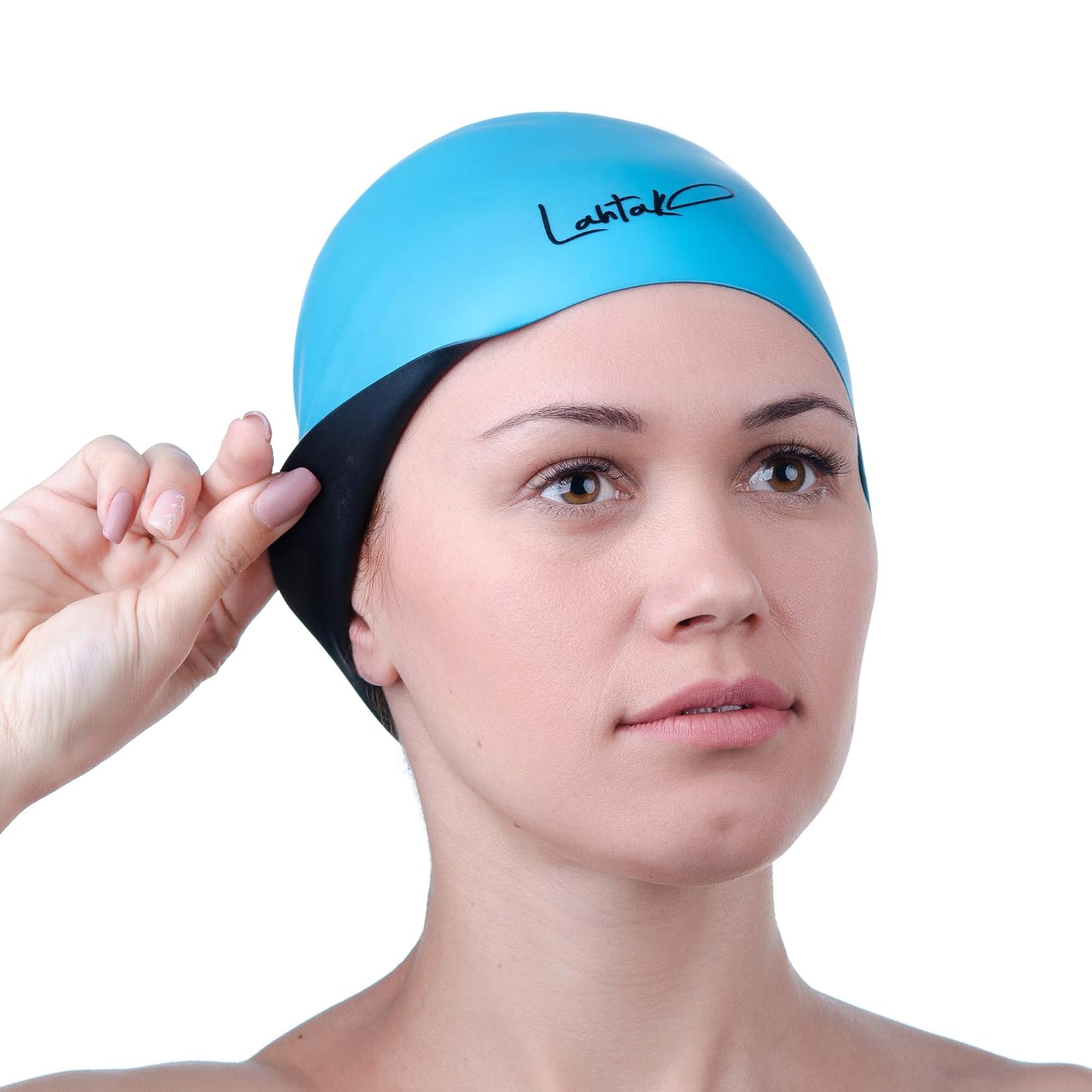 Swimwear Safety Elastic Fabric Cartoon Swimming Caps For Long