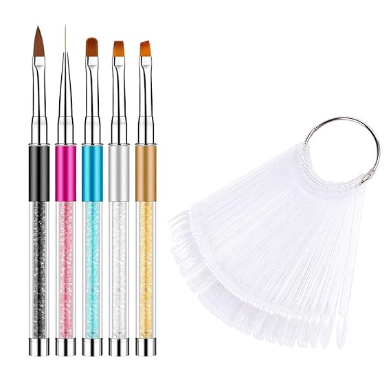 5 Pcs Glitter Acrylic Nail Brush Pens for Nail Art
