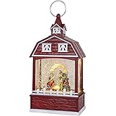 DRomance Christmas Music Snow Globe Lantern with 6 Hour Timer, USB Powered Battery Operated Lighted Water Singing Snow Globe Holiday Women Children Gift(Nativity, 5 x 3.1 x 11.1 Inches)