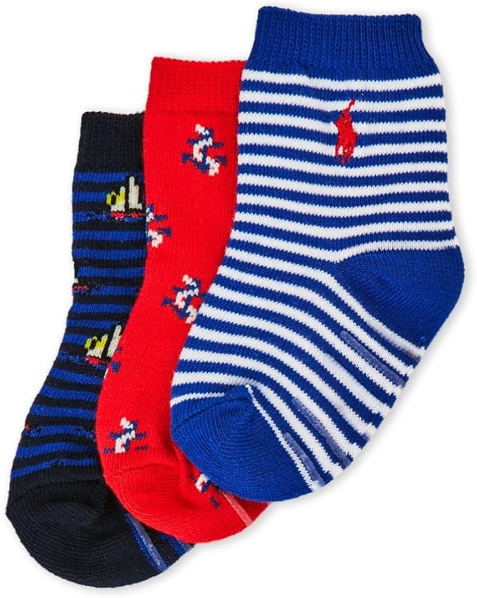 Polo Ralph Lauren Infant Boys 3Pack Printed Socks 612