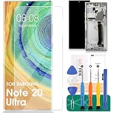 Incell for Samsung Note 20 Ultra 4g Screen Replacement for Samsung Galaxy Note 20 Ultra 5g LCD Screen Kits SM-N986U Digitizer Repair Touch Display Assembly with Frame (White,Silver)