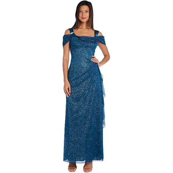Amazon.com: R&M Richards Women's Halter Neck Maxi Dress - Evening Gown W/ Beaded Waistband & Front Slit