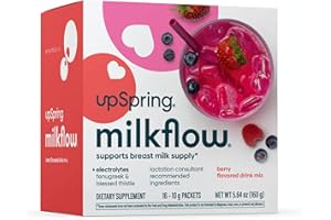 UpSpring Milkflow Electrolyte Breastfeeding Supplement Drink Mix with Fenugreek | Berry Flavor | Lactation Supplement to Support Breast Milk Supply & Restore Electrolytes | 16 Drink Mixes
