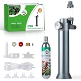Complete Aquarium CO2 System, Desktop CO2 Regulator with 45g Disposable CO2 Cartridge, Compatible with 5/8" and 3/8" Threaded for Nano Aquariums