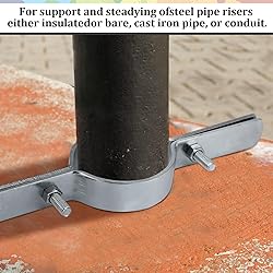 MorningRo 4 Pcs 3 Inch Pipe Riser Clamps Vertical