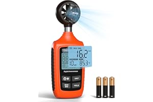 Digital Anemometer, YOWEXA Handheld Wind Speed Meter with Backlight Screen, Wind Gauge Supports Wind Chill Alert/Wind Level, Wind Checkers for Hunting Drone Sailing Golf Shooting