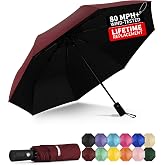 Yoobure Windproof Automatic Travel Umbrella, Compact Folding UV Sun &amp; Rain | One-touch auto open close, windproof frame withstands storms, UV protection fabric, lightweight for backpack car daily use