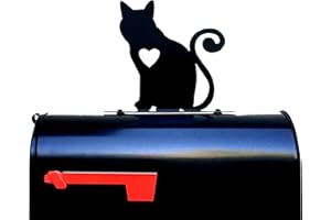NEWNAN METAL WORKS Cat with Heart Silhouette Mailbox Topper/Sign