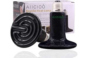 AIICIOO Reptile Heat Lamp Bulb -150W Ceramic Heat Emitter No Harm No Light Infrared Heater Lamp for Chicken Coop Lizard Aquarium Snake Outside Dogs Brooder 110V 2 Pack,Black