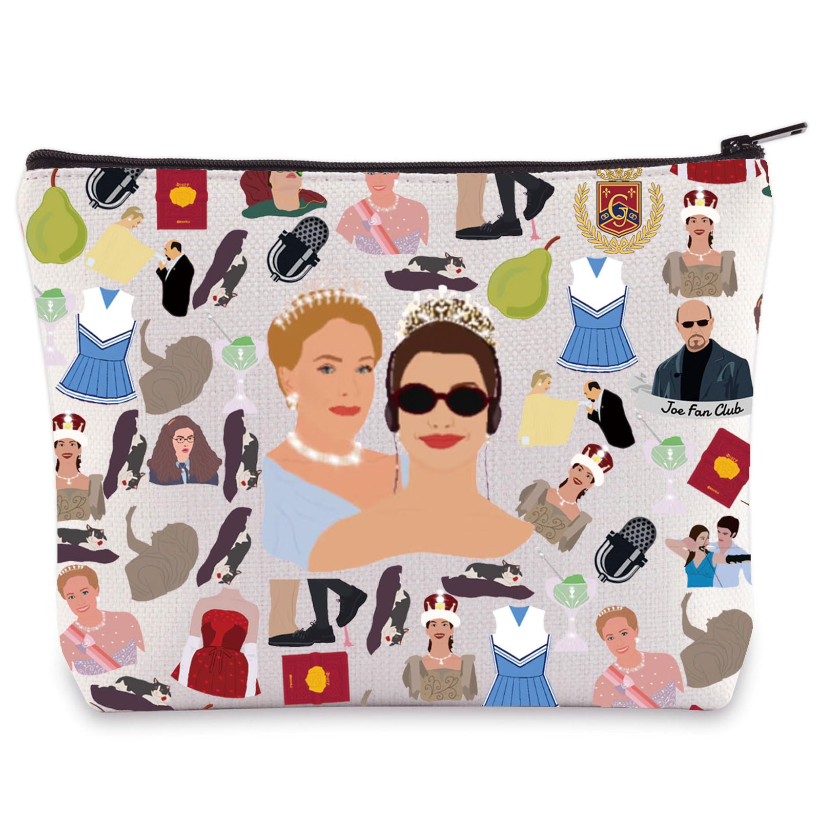 LEVLO Mia Thermopolis Cosmetic Makeup Bag Queen Clarisse Renaldi Fans Gift Princess Movie Toiletry Bag Mia Thermopolis Merchandise, Princess Bag