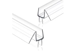 EAISMON Frameless Shower Door Seal Strip 2 Pack x 39 Inch M Glass Shower Door Bottom Seal Strip for 1/2" Glass Shower Door Sweep, Ultra-Clear Polycarbonate Stop Shower Leaks Create A Water Barrier