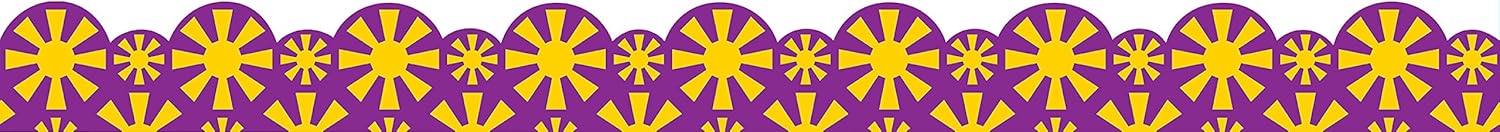 Eureka Purple and Yellow 'You Can Toucan' Sunbursts Bulletin Board Trim and Classroom Decoration, 12pc, 3.25'' W x 37'' L