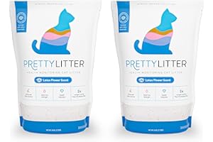 PrettyLitter Health Monitoring Cat Litter (Lotus Flower, Non Clumping) | Lightweight & Low Tracking, Colour Changing Silica G