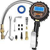 Adullama Digital Tire Pressure Gauge with Inflator, 250 PSI Heavy Duty Air Chuck Air Compressor Attachments, Improved Leaks P