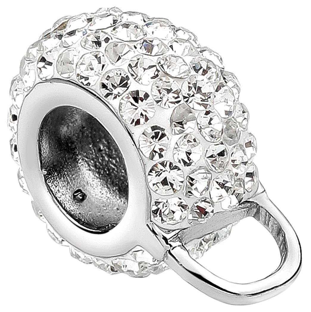 Nenalina Charm Holder for Women Necklace with White Crystals for All Standard Charms in 925 Sterling Silver 876029-001