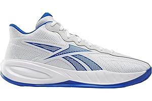 Reebok Kid's Press Basketball Shoes Moon/Optimum Blue/White, Size 7
