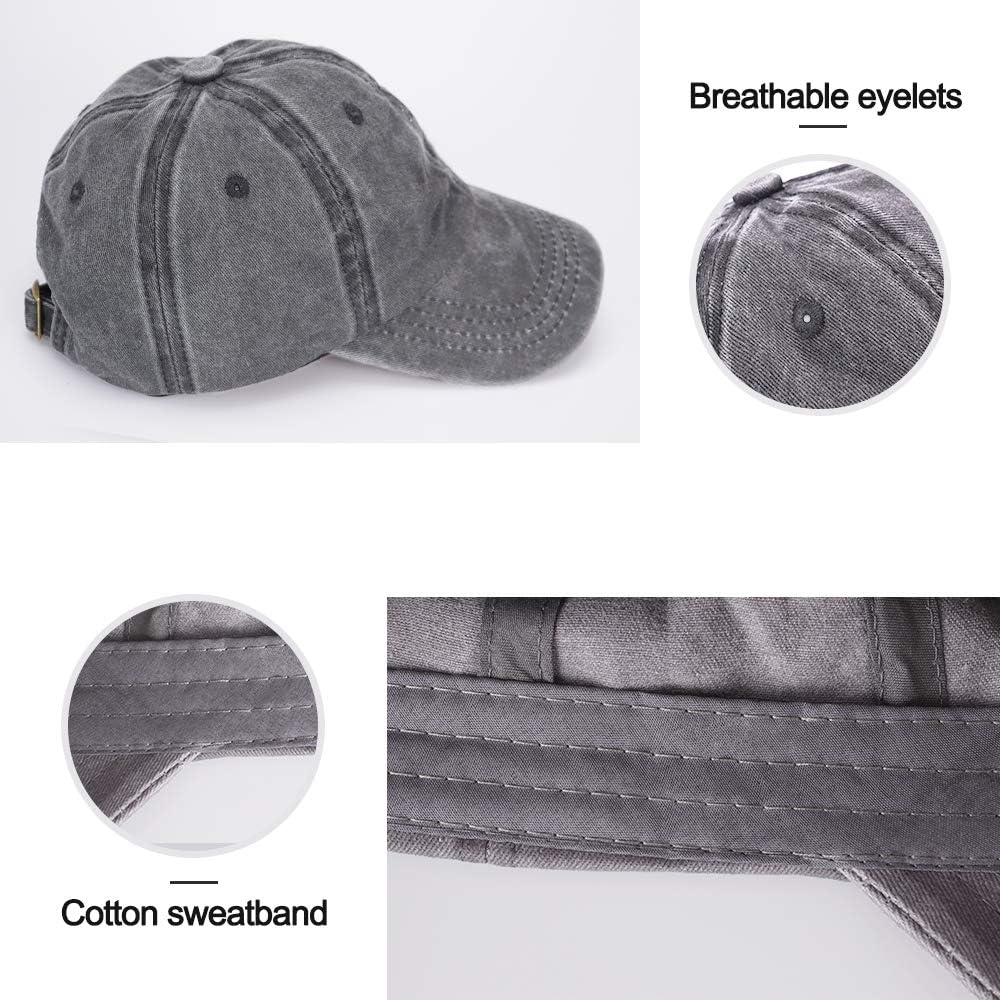 AVANTMEN Kids Baseball Cap Distressed Washed Sunhat Toddlers Little Boys Girls Cotton Hat 2-7 Years (3 Pack Black/Grey/Brown): Clothing