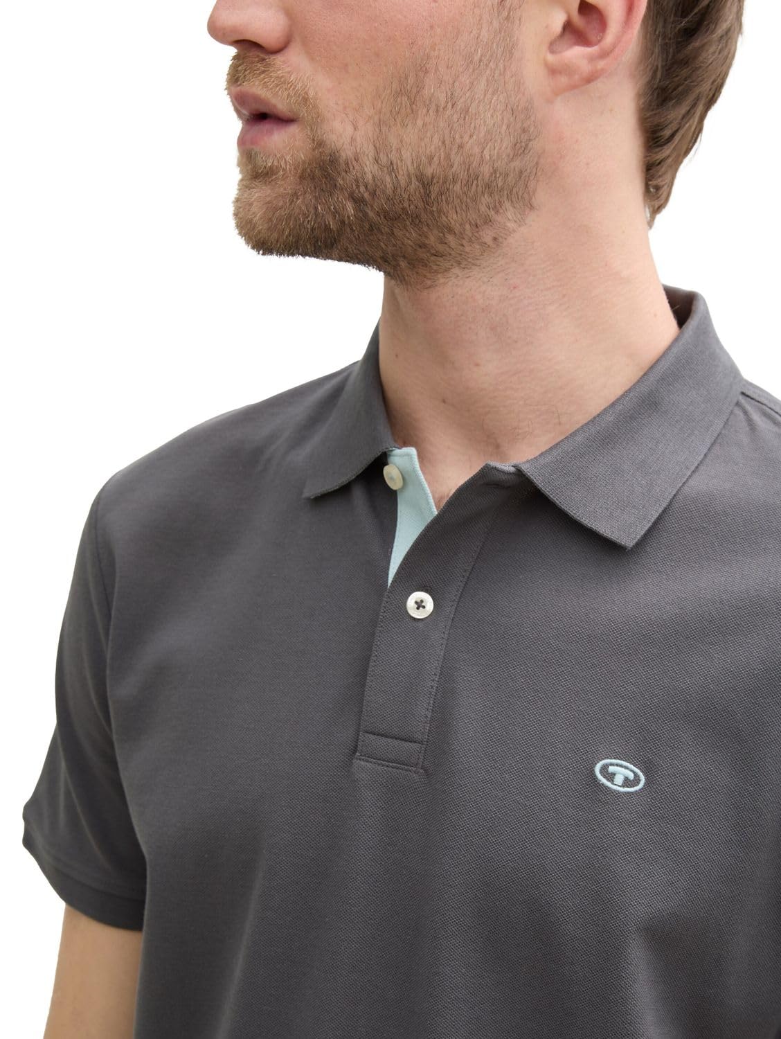 Tom Tailor Herren 1027713 Piqué Poloshirt aus Baumwolle, 10307 - Dark Shadow, M 3