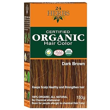 24 Herbs 100% Organic Dark brown Hair Color-150g