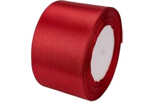 ATRBB 25 Yards 2 inches Wide Satin Ribbon Perfect for Wedding,Handmade Bows and Gift Wrapping (Red)