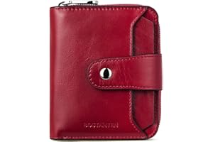 BOSTANTEN Leather Wallets for Women RFID Blocking Zipper Pocket Small Bifold Wallet Card Case