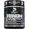 DRAGON PHARMA Venom Extreme Potency Pre-Workout, Laser Sharp Focus + Energy, Intense Performance, Proven Ingredients for Enhanced Vasodilation & Endurance (40 Servings, Grape Crush)
