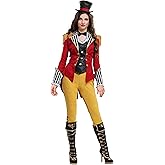 Women's Ravishing Ringmaster Costume, Adult Deluxe Circus Outfit for Women, Ringleader and Lion Tamer Halloween Costume