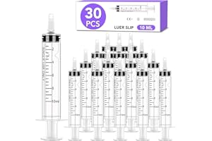 TENKAIWICK 30 PCS 10ml Oral Syringe With Cap, Plastic Syringes without Needle for Medicine Dropper, Feeding Pets, Liquid Measuring, Handicrafts, Individually Sealed, Luer Slip