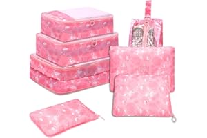 VAYEEBO 7 Set Packing Cubes for Suitcases, Travel Bag Organizers for Carry on, Luggage Organizer Bags Set for Travel Essentials Travel Accessories in 3 Sizes(Large, Medium, Small)