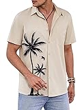 COOFANDY Men's Summer Shirts Coconut Tree Print