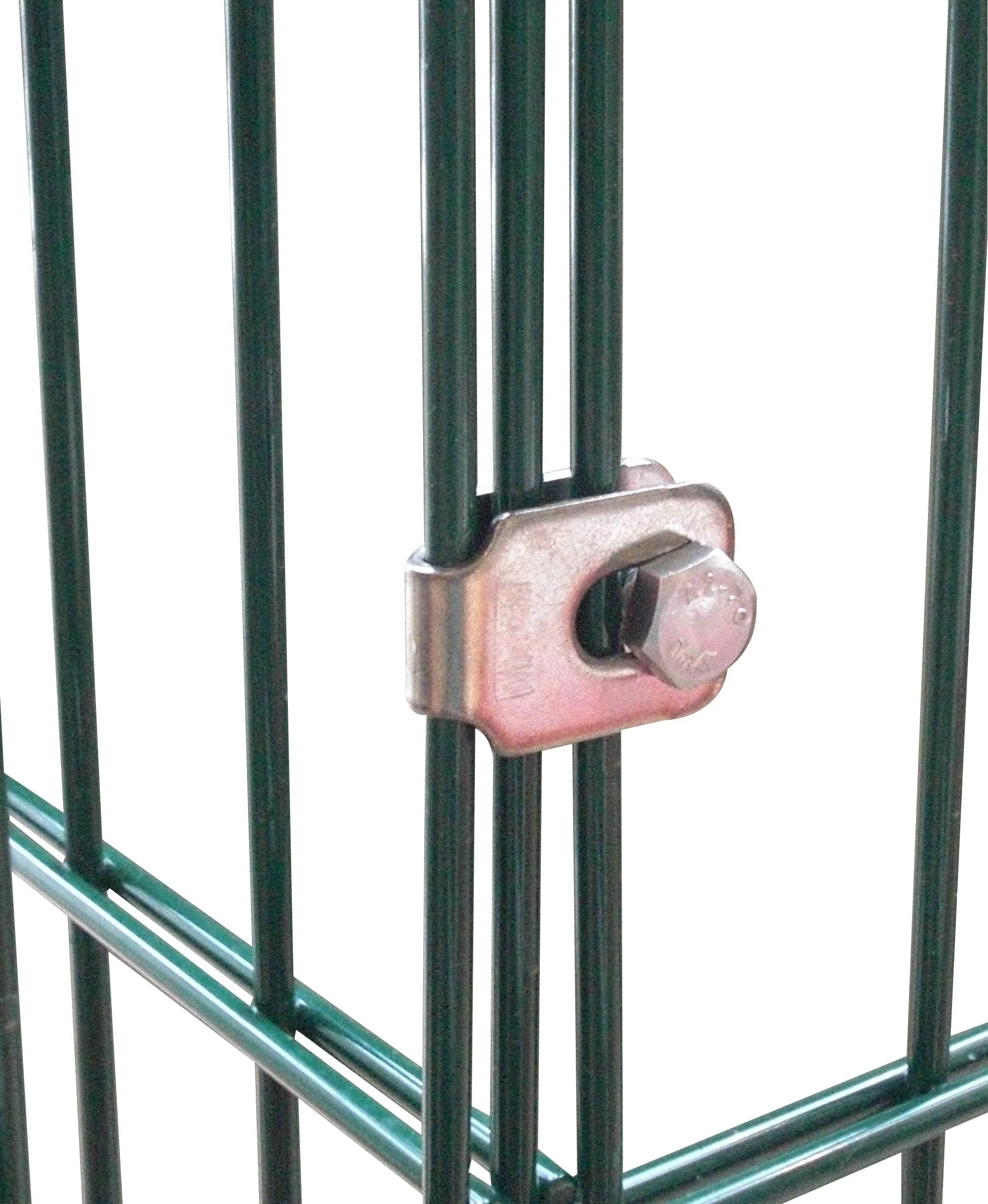 Corner connector, heavy clamp for gabions, fence, double rod mats, composters, raised beds and wooden rents from German production.