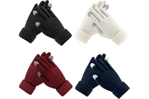Premillow Winter Gloves for Women - Warm Womens Winter Gloves, Touchscreen Knit Glove with Elastic Cuff for Cold Weather