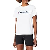Champion Women’s Classic Short Sleeve Graphic T-Shirt, Standard Fit, Script Logo