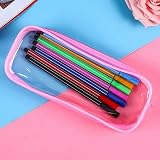 CHEERYMAGIC Clear Pencil Case Large PVC Zipper Pouch Pink Storage view 3