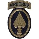 Special Operations Command New (US Army Element) New OCP Patch and Airborne Tab Sewn Together W/Hook Fastener (EA)